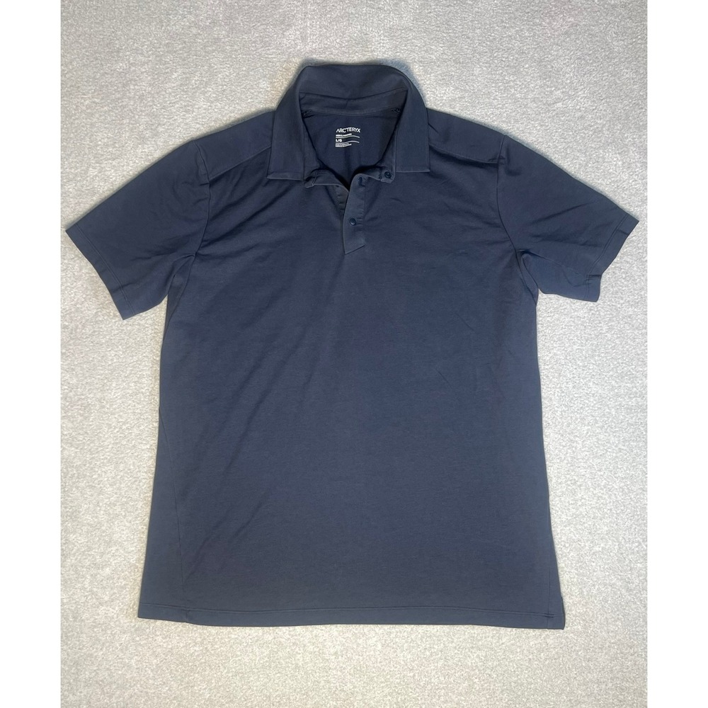 Arc'teryx Mens Polo Shirt Short Sleeve Dark Navy‎ Blue Size L